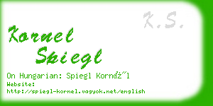 kornel spiegl business card